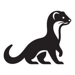 Abstract weasel vector silhouette shaped for logo clarity and impact – weasel silhouette – weasel vector – weasel illustration – silhouette of weasel – weasel icon

