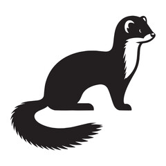 Compact weasel vector design with focused silhouette presentation – weasel silhouette – weasel vector – weasel illustration – silhouette of weasel – weasel icon

