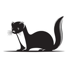 Creative weasel vector silhouette design ideal for minimalist branding – weasel silhouette – weasel vector – weasel illustration – silhouette of weasel – weasel icon

