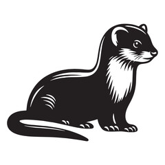 Sleek-profile weasel vector with sharp silhouette alignment – weasel silhouette – weasel vector – weasel illustration – silhouette of weasel – weasel icon

