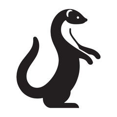 Modern weasel vector art featuring strong silhouette composition – weasel silhouette – weasel vector – weasel illustration – silhouette of weasel – weasel icon

