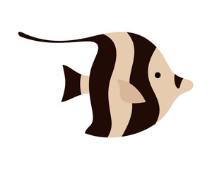 Boho fish clipart, cartoon sea character. Ocean animal hand drawn vector illustration in flat style