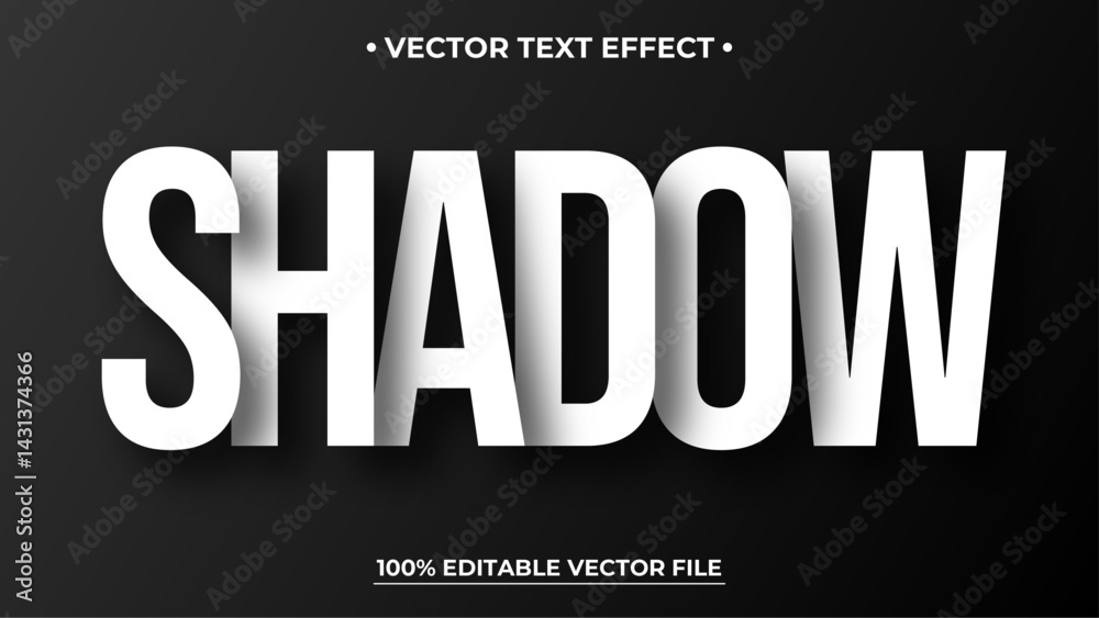 Poster overlapping shadow text effect editable font style