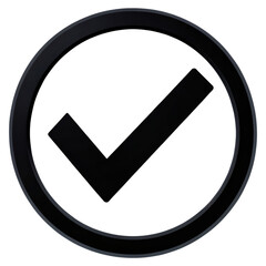 A circular checkmark symbol indicating approval or confirmation, designed in a simple, modern style.