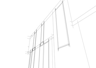 architectural drawing of a house  vector 3d illustration