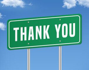 Vibrant green road sign with bold white 