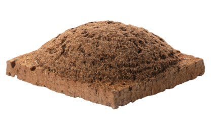 ant nest mound made from soil and natural fiber on isolated background, ecological insect habitat for environmental education and research
