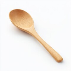 Wooden cooking spoon, kitchen utensil isolated on white background