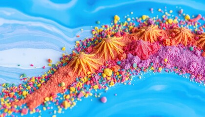 Colorful Confectionery Arrangement on Abstract Background