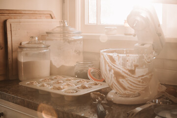 banana nut muffins ready to be baked