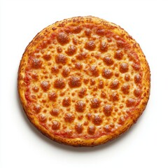 cheese pizza: overhead view of a delicious whole pizza