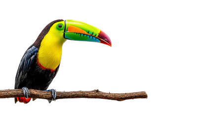 Fototapeta premium A colorful bird is perched on a branch