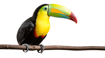 Obraz premium A colorful bird is perched on a branch
