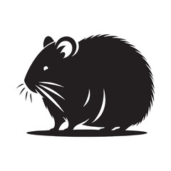 Simple and sleek hamster silhouette vector ideal for minimalist logos and branding – hamster silhouette – hamster vector – hamster illustration – silhouette of hamster – hamster icon

