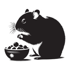 Bold hamster silhouette vector perfect for professional branding and custom designs – hamster silhouette – hamster vector – hamster illustration – silhouette of hamster – hamster icon

