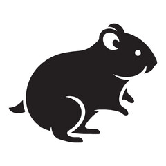Artistic hamster silhouette vector designed for use in logos, illustrations, and vector art – hamster silhouette – hamster vector – hamster illustration – silhouette of hamster – hamster icon

