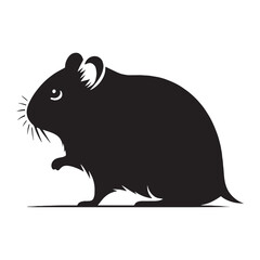 Precise hamster silhouette vector with defined edges for professional branding projects – hamster silhouette – hamster vector – hamster illustration – silhouette of hamster – hamster icon

