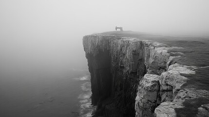 Battering Battering Cliff Overview Stark Coastal Faint