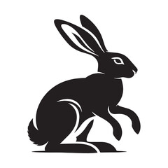 Elegant hare silhouette vector designed for minimalist branding and modern logos – hare silhouette – hare vector – hare illustration – silhouette of hare – hare icon

