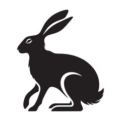 High-quality hare silhouette vector designed for both digital and print applications – hare silhouette – hare vector – hare illustration – silhouette of hare – hare icon

