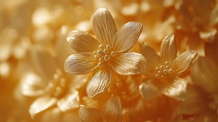 Fototapeta premium Golden flower cluster close-up