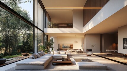 Modern Architectural Design: Luxurious Living Space with Panoramic Views