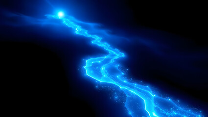 Vivid cosmic energy wave illuminating the dark void of space
