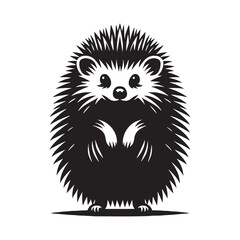 Precise hedgehog silhouette vector perfect for scalable digital logos and designs – hedgehog silhouette – hedgehog vector – hedgehog illustration – silhouette of hedgehog – hedgehog icon


