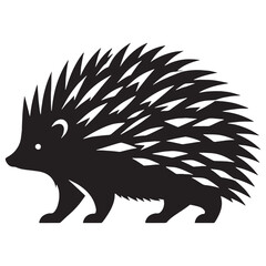Unique hedgehog silhouette vector designed for professional logo and branding – hedgehog silhouette – hedgehog vector – hedgehog illustration – silhouette of hedgehog – hedgehog icon

