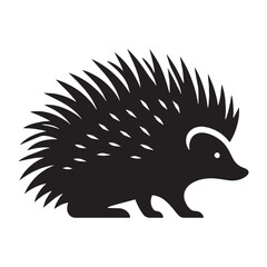 Bold hedgehog silhouette vector with clean, defined lines for modern logos – hedgehog silhouette – hedgehog vector – hedgehog illustration – silhouette of hedgehog – hedgehog icon

