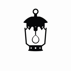 Vintage lantern vector illustration black and white drawing of old fashioned lamp for graphic design use