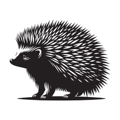 Defined hedgehog silhouette vector with sharp lines perfect for logo projects – hedgehog silhouette – hedgehog vector – hedgehog illustration – silhouette of hedgehog – hedgehog icon


