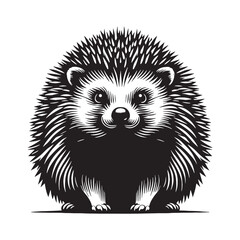 High-quality hedgehog silhouette vector for use in print and digital designs – hedgehog silhouette – hedgehog vector – hedgehog illustration – silhouette of hedgehog – hedgehog icon

