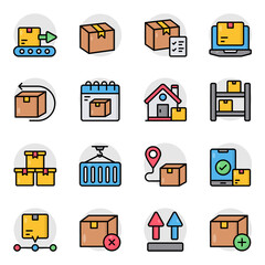 Set of Logistic Flat Icons