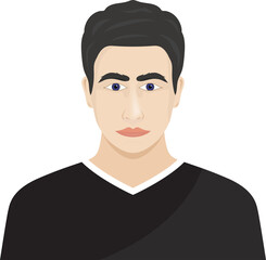 Portrait of a man. Young male vector illustration transparent PNG. Male person clip art. Male portrait illustration.
