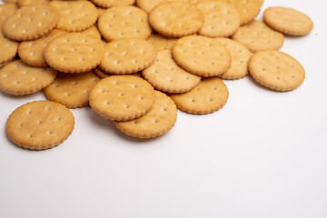 Sandwich cookies, biscuit, on a light background. Modern concept of cookies. Tasty snack