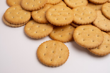 Sandwich cookies, biscuit, on a light background. Modern concept of cookies. Tasty snack