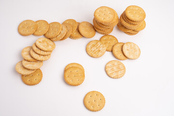 Sandwich cookies, biscuit, on a light background. Modern concept of cookies. Tasty snack
