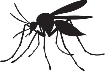 Vector Mosquito Illustration - Insect Silhouette Graphic