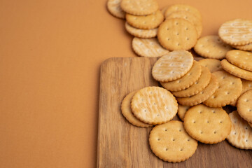 Sandwich cookies, biscuit, on a light background. Modern concept of cookies. Tasty snack