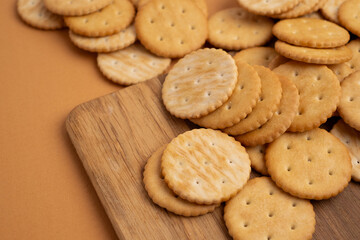 Sandwich cookies, biscuit, on a light background. Modern concept of cookies. Tasty snack