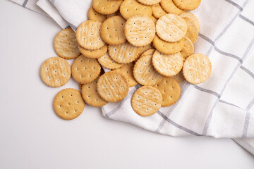Sandwich cookies, biscuit, on a light background. Modern concept of cookies. Tasty snack