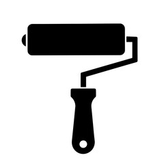 Paint roller icon in flat style representing tool or customization interface element - concept of UI paint settings customization DIY design tool