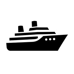 Obraz premium Cruise ship icon representing ocean travel tourism and maritime transport - concept of vacation transportation ferry liner logistics ecommerce sea travel