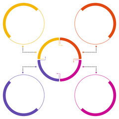 Basic circle infographic with 4 steps, process or options.