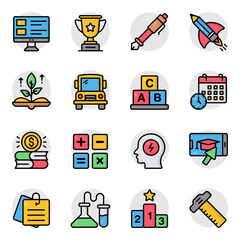 Set of Knowledge Flat Icons 