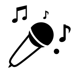 Microphone and musical notes