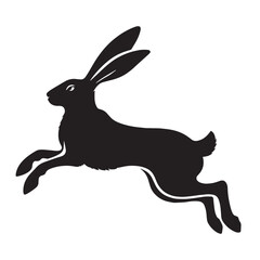 Artistic running hare silhouette vector for use in custom illustrations and logos – hare silhouette – hare vector – hare illustration – silhouette of hare – hare icon

