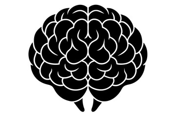 brain silhouette vector illustration, human brain vector 