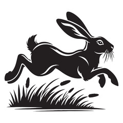 Versatile running hare silhouette vector for use in scalable designs and branding – hare silhouette – hare vector – hare illustration – silhouette of hare – hare icon

